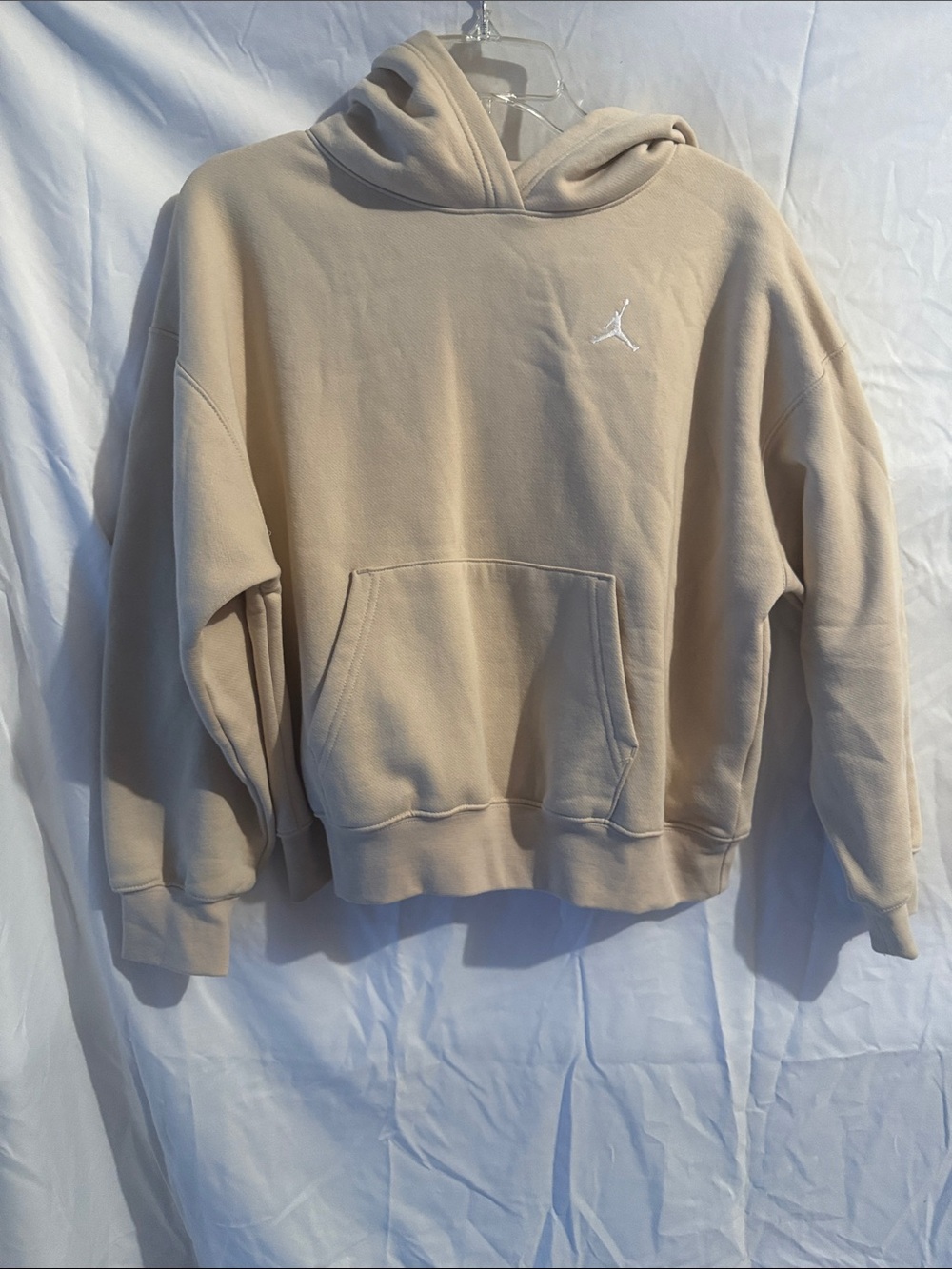 Jordan Beige Hoodie with White Jumpman Logo